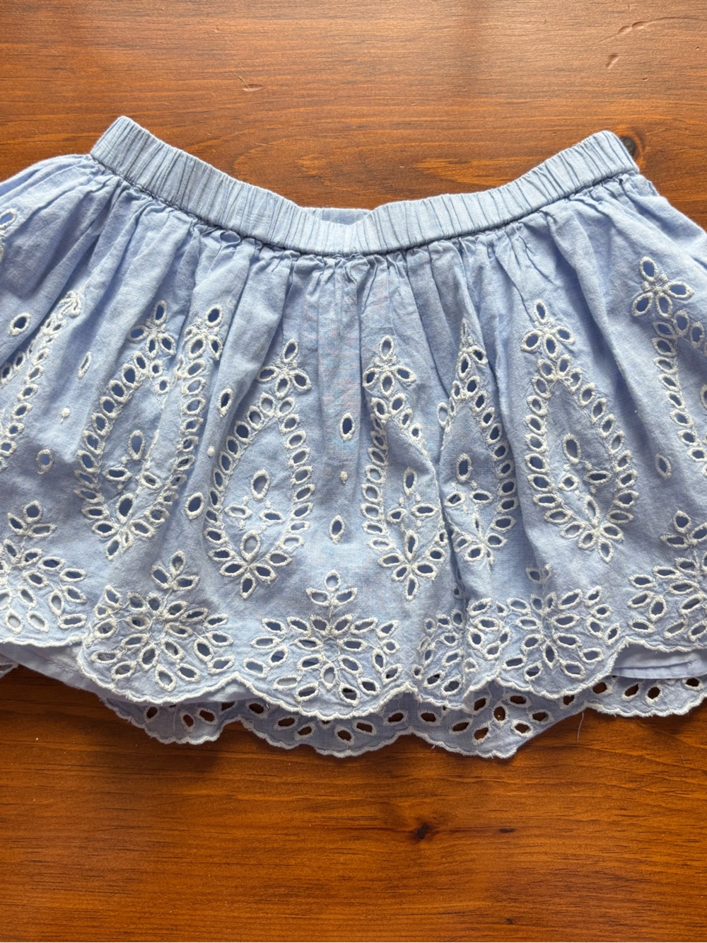 GAPKids Light Blue Eyelet Cotton Casual Skirt